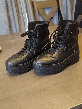Nike Air Jordan Black Platform Lace-Up Women's Boots
